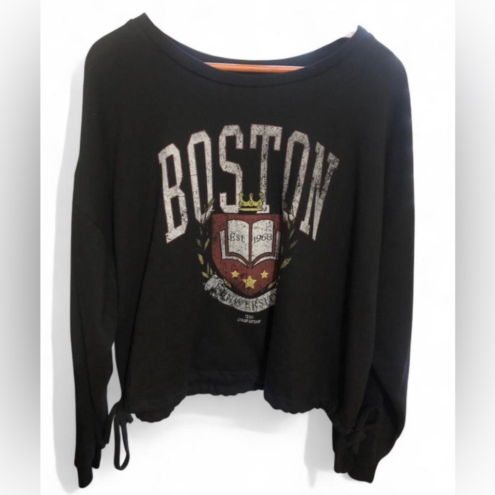 Forever 21 Black Boston Graphic Sweatshirt